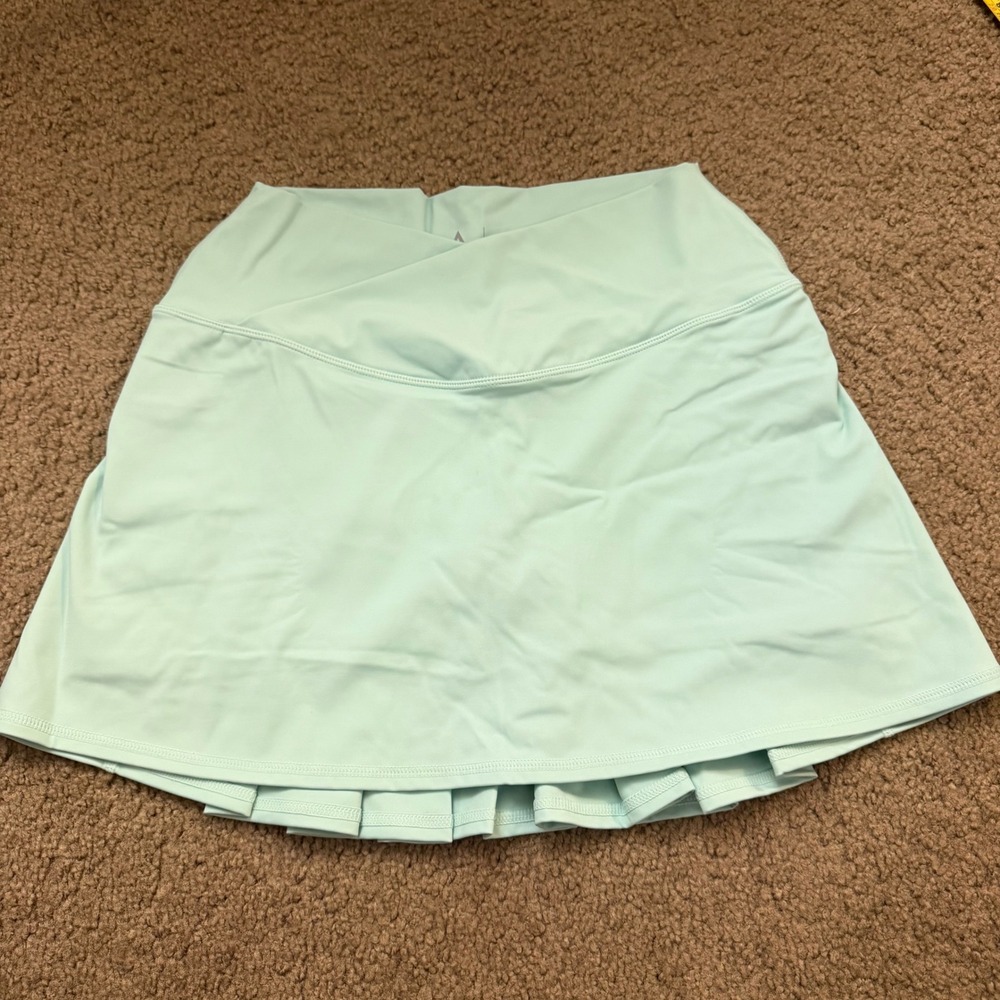 Adair Active Arden Pleated Tennis Skort Canal Blue Crossover Waist Womens M NEW